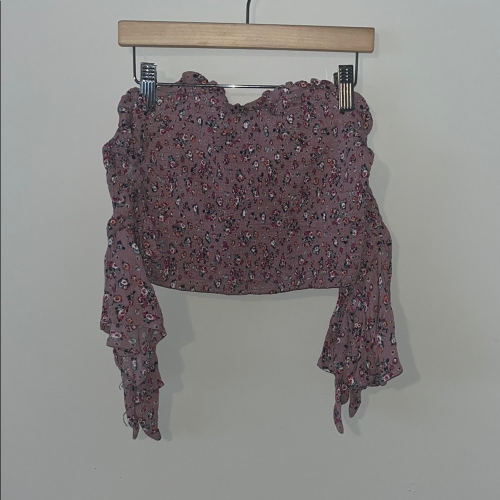 Floral Ruffle Sleeve Top